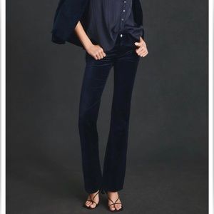 Anthropologie pilcro navy velvet bootcut pants